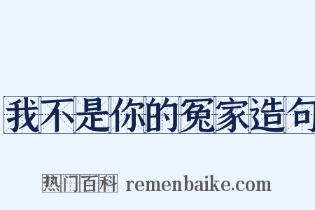 我不是你的冤家造句是什么意思的图片